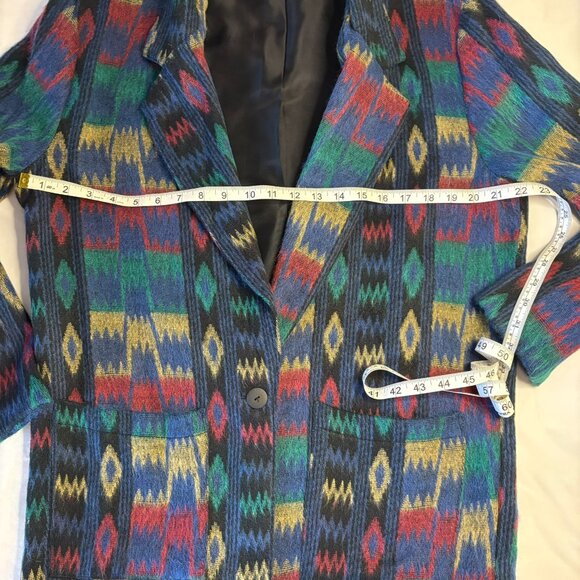 Anchor Blue Vintage Southwestern Womens Blazer with Single Button Closure - Picture 7 of 8